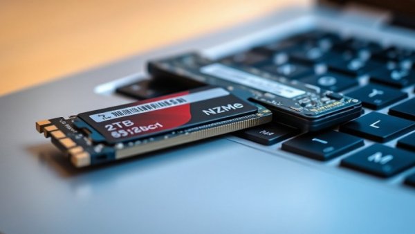 Solid state drives on laptop keyboard highlighting storage technology.