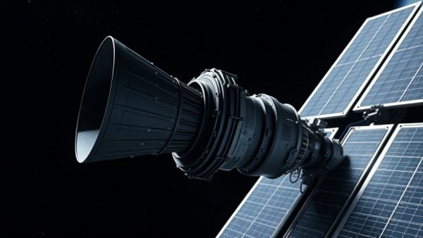 Orion spacecraft component with thruster and solar panels in space highlighting helium leak redesign for Artemis II.