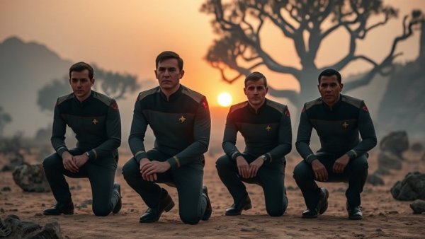 Star Trek: Strange New Worlds officers on a mission.