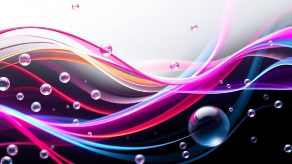 Colorful abstract design with waves and spheres announcing Google Gemini 3 partnership.