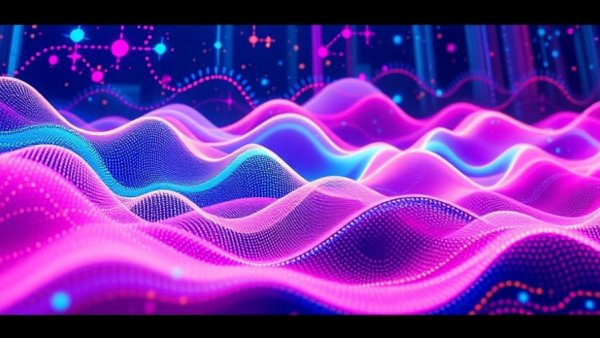 Google Gemini 3 abstract digital visualization with colorful wave patterns.