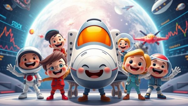 SpaceMob community impact on AST stock illustrated with cartoon shuttle and charts.