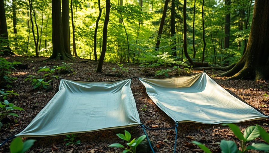 Best Outdoor Gear for Glamping: Lightweight camping mats on forest floor.