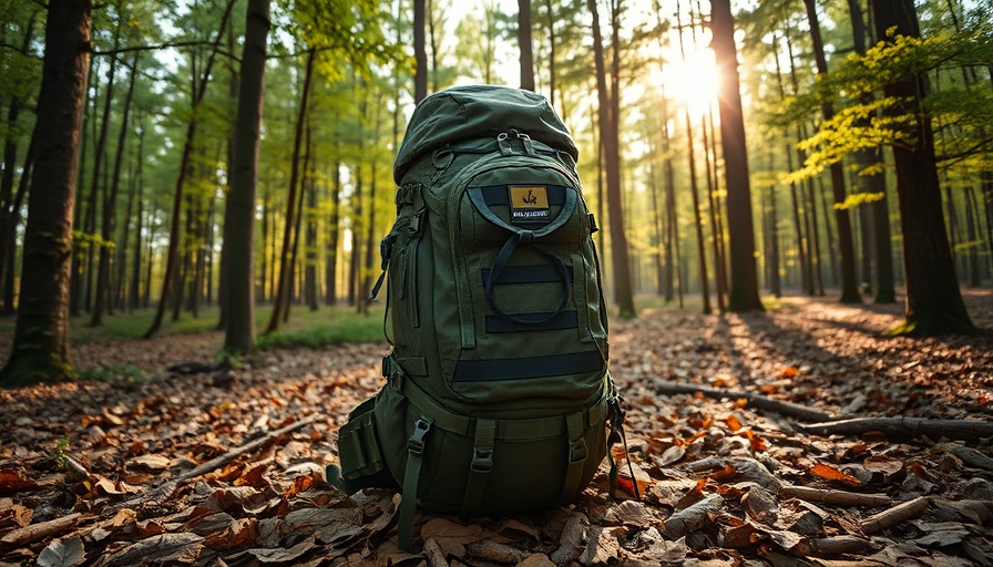 Tactical MAXPEDITION Gyrfalcon backpack in a forest setting.