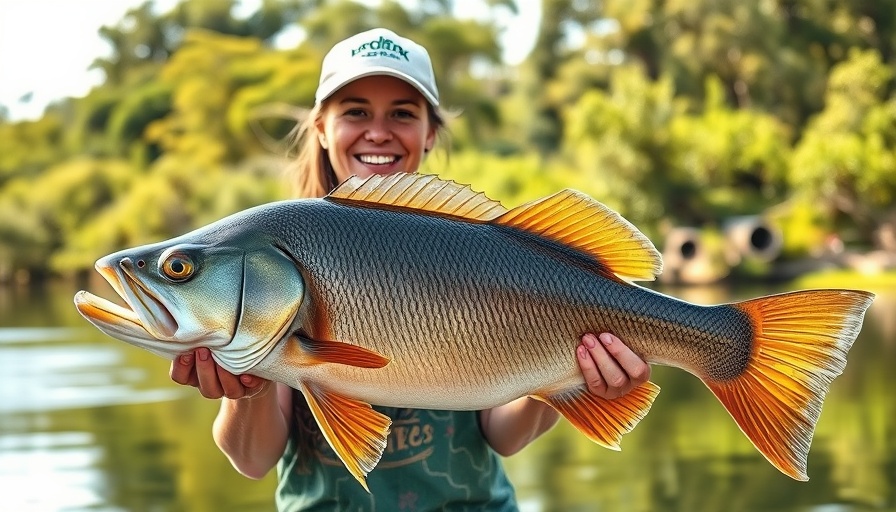 Woman enjoying fishing by a river in Australia.