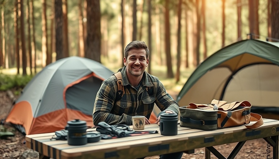 NatureHike Tactical Camping Table in forest setting.