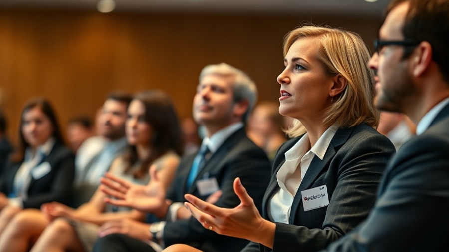 Meeting contempt with love: woman speaking at panel discussion.