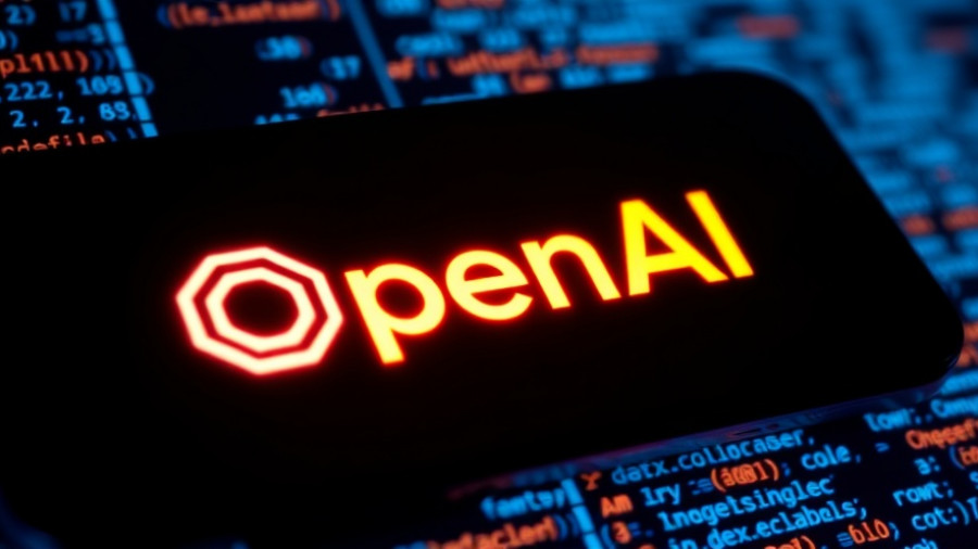 OpenAI Atlas browser displayed on phone with code background.