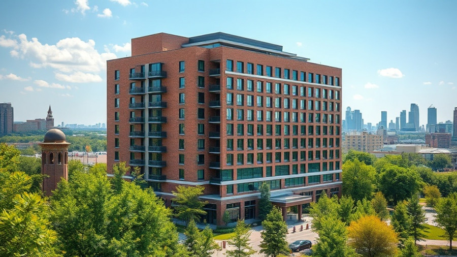 Sugar House Park hotel development in urban landscape with green surroundings