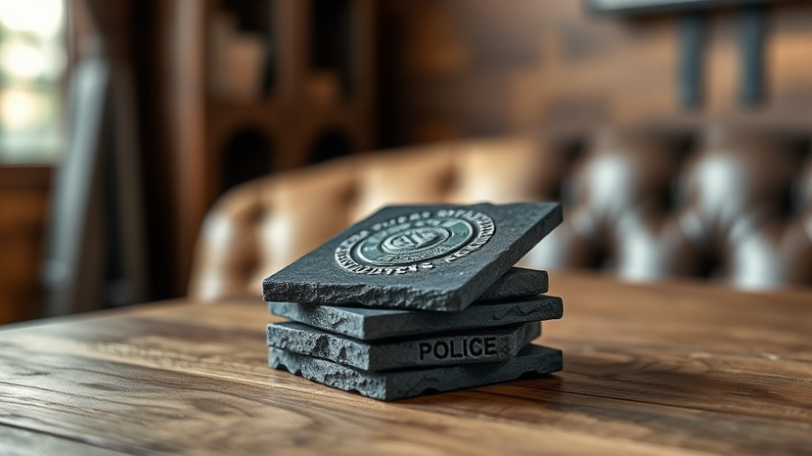 Slate coasters with Tremonton-Garland police emblems for fundraiser.