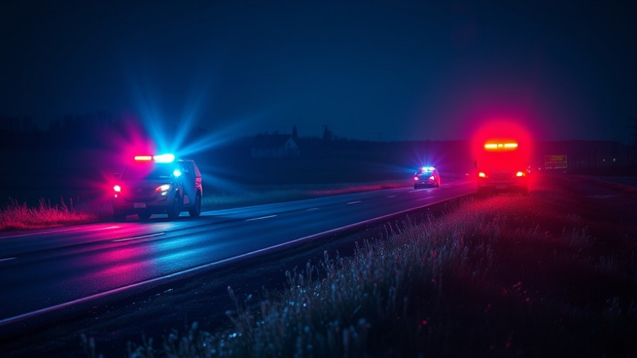 Emergency vehicles at U.S. Highway 6 accident in Spanish Fork at night.