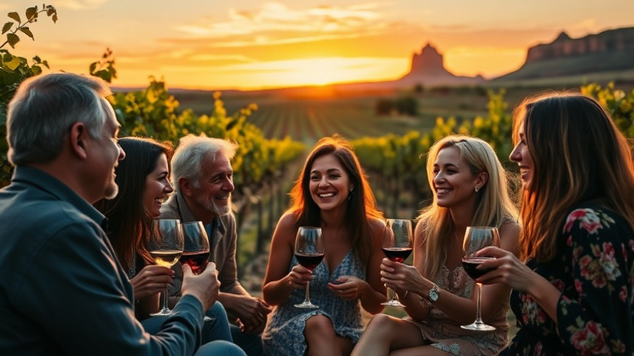 Cultural blend of Italy and Utah through wine in scenic vineyard.