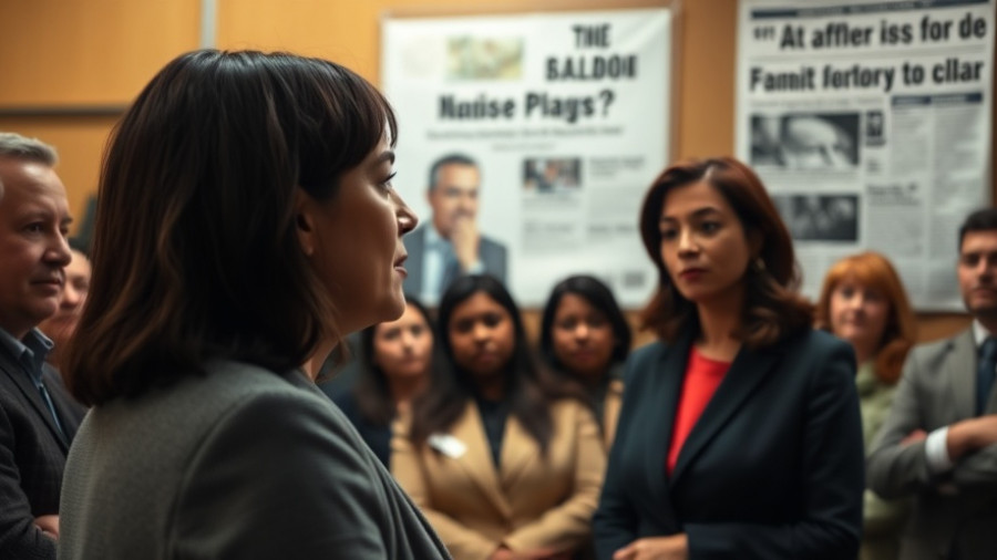 Serious woman at podium discussing accountability for Afa Ah Loo's death.