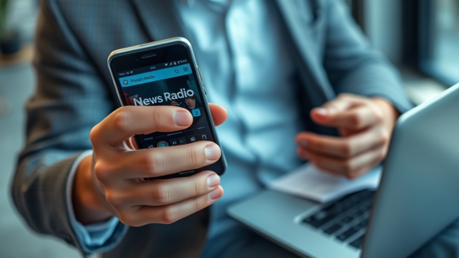 Person holding phone displaying KSL NewsRadio app in Salt Lake City.