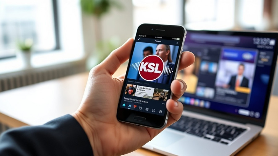 Salt Lake City Community Spirit smartphone app display with KSL Newsradio screen.