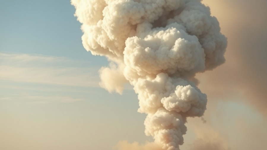 Smoke from plane crash in Louisville rises against the sky.