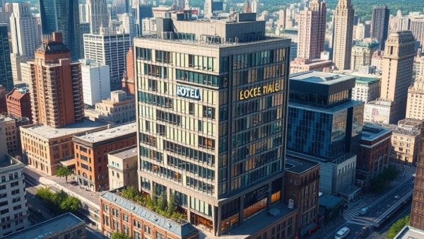 Proposed eight-story hotel in Sugar House with modern urban design.