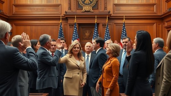 Trump's choice to head the BLM group ceremony with flags in background.