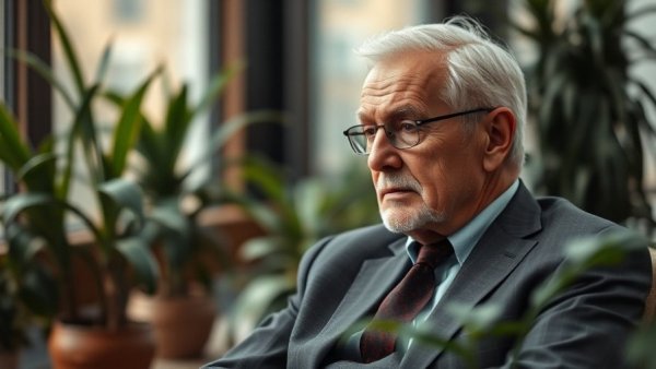 Thoughtful man in suit during Utah shutdown-ending legislation discussion.
