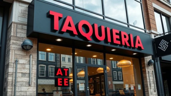 Modern taqueria storefront highlighting restaurant closures in the community.