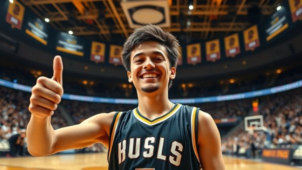 Ace Bailey best game celebration with a joyful gesture.