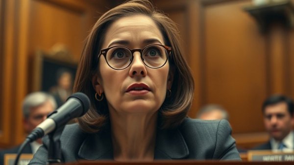 Focused woman discussing Utah political redistricting 2023