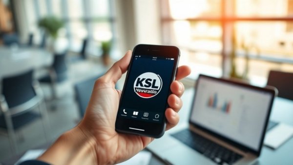 Utah's Morning News November 19th app on smartphone in office.