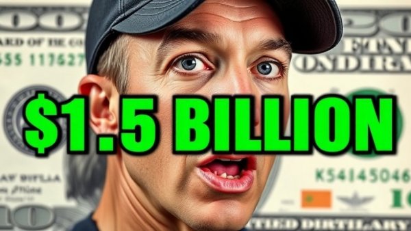 Portrait of a man with '$1.5 BILLION' text over Benjamin Franklin image, Utah's $1.5 Billion Surplus.