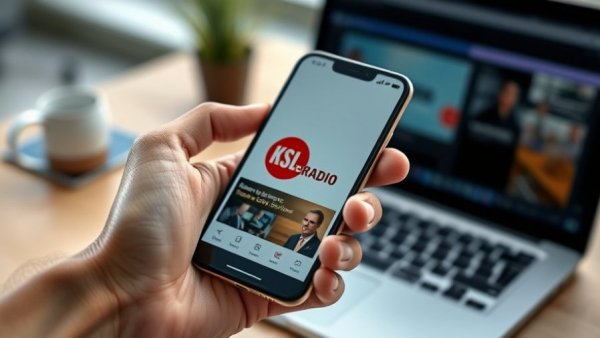 Salt Lake City Community Spirit showcased by a smartphone with the KSL NewsRadio app.