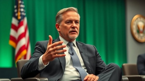 Man discussing policy, Letters of Marque Against Drug Cartels backdrop.