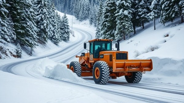 Snow grader clearing North Ogden Divide Gates road.
