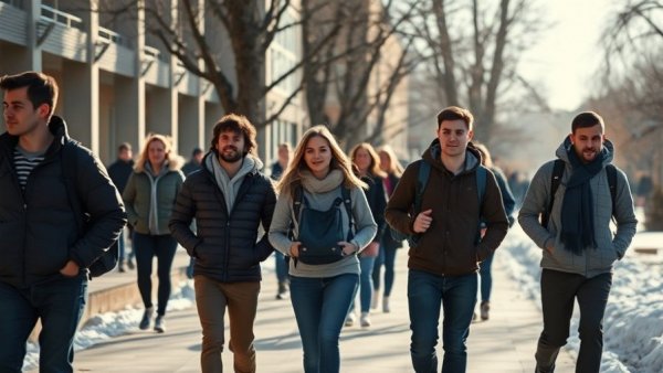 Students walking on university campus, related to Earnings Indicator FAFSA.