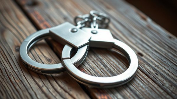 Handcuffs on wooden surface related to Idaho child bravery kidnapping.