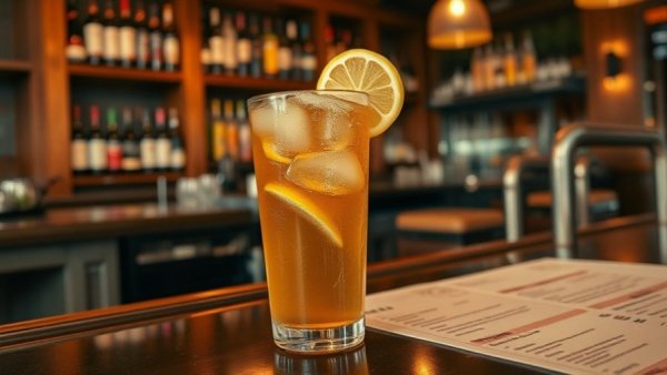 Utah alcohol ID law: Glass of iced tea with lemon on bar.