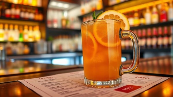 Glass mug of orange drink at a bar reflecting Utah 100% ID Law.