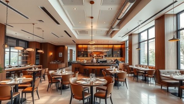 Modern Utah restaurant interior, stylish design, 2025 dining.