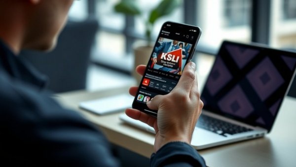 Salt Lake City community initiatives app in use, smartphone of KSL NewsRadio.