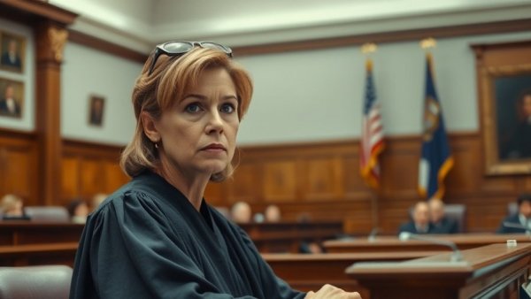 Utah Redistricting Court Appeal: Female judge in courtroom.