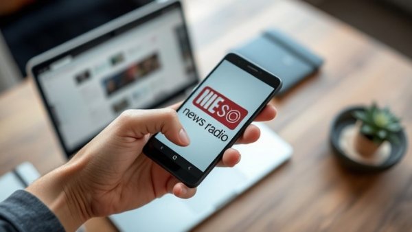 Hand holding smartphone with KSL NewsRadio app in modern office, Jeff Caplan's Afternoon News