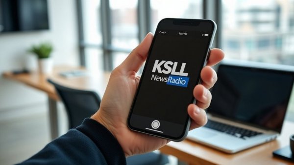 Utah's Morning News January 6, 2026: smartphone with KSL app in office.