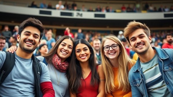 Group enjoying a game at stadium, SEO: Cameron Dicker Christmas surprise.