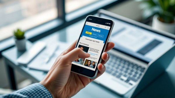 Smartphone displaying app in an office, promoting Community Events in Salt Lake City 2026.