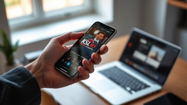 Local Stories Salt Lake City smartphone app promotion in digital workspace.