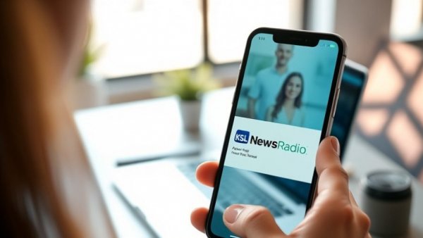 Person holds phone with KSL app open, Salt Lake City Community Stories.