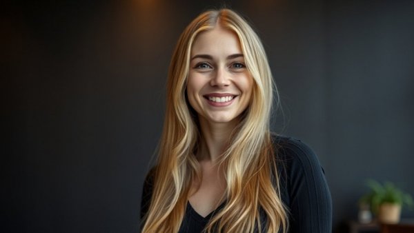 Portrait of smiling woman; 2026 interior design trends in the background.