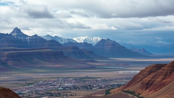 Utah landscape showcasing mountains and urban area, highlighting water conservation strategies.