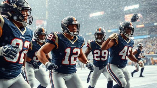 Utah players at Super Bowl LX, NFL players celebrating in snow