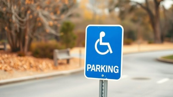 Disabled parking sign in a serene, natural Utah setting.