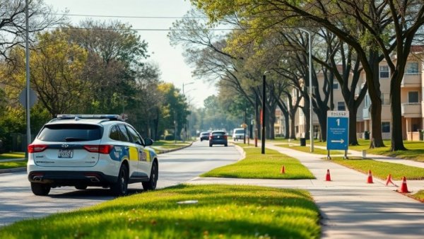 Crime scene in Midvale with police car and evidence markers.