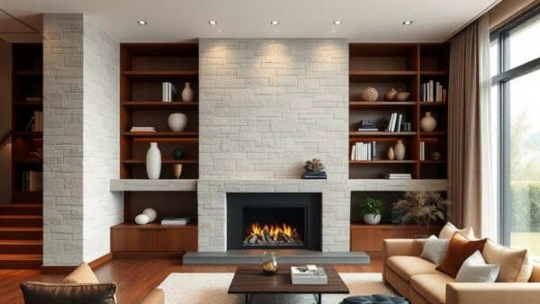 Transform your home's design with a chic stone bookshelf.